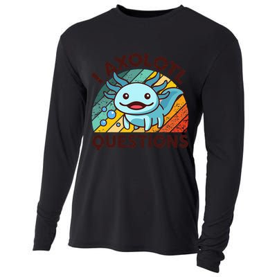 Funny I Axolotl Questions Retro Cooling Performance Long Sleeve Crew