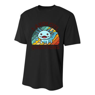 Funny I Axolotl Questions Retro Youth Performance Sprint T-Shirt