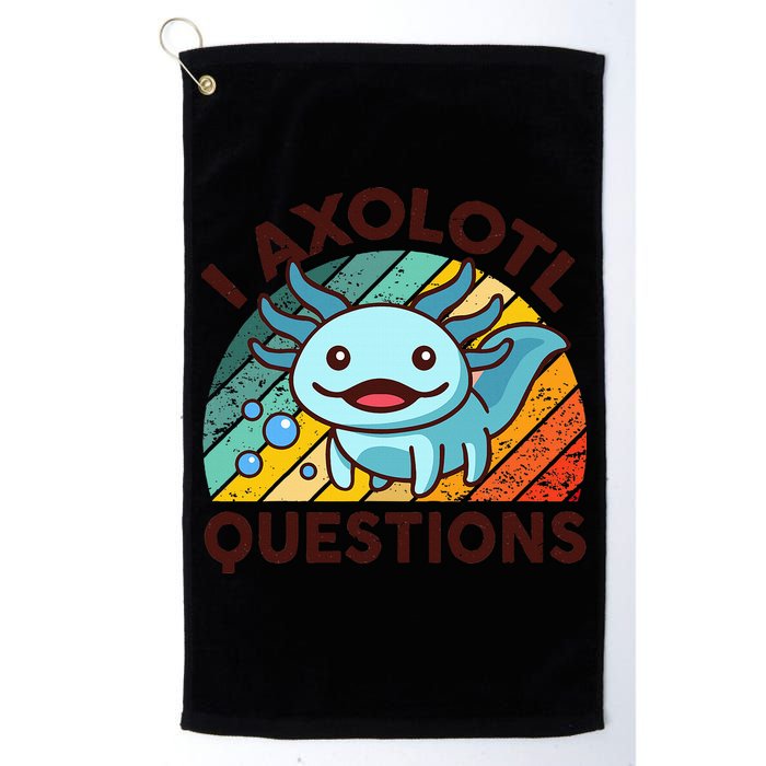 Funny I Axolotl Questions Retro Golf Towel