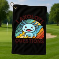 Funny I Axolotl Questions Retro Golf Towel