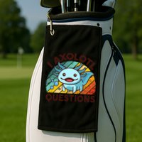 Funny I Axolotl Questions Retro Golf Towel