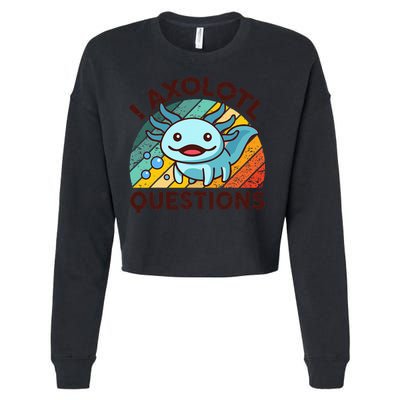 Funny I Axolotl Questions Retro Cropped Pullover Crew