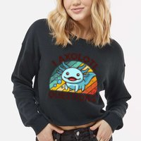 Funny I Axolotl Questions Retro Cropped Pullover Crew