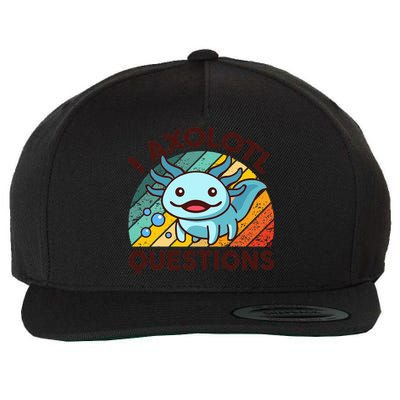 Funny I Axolotl Questions Retro Wool Snapback Cap