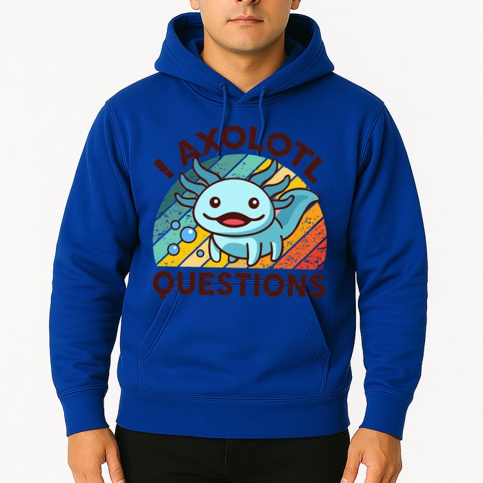Funny I Axolotl Questions Retro Hoodie