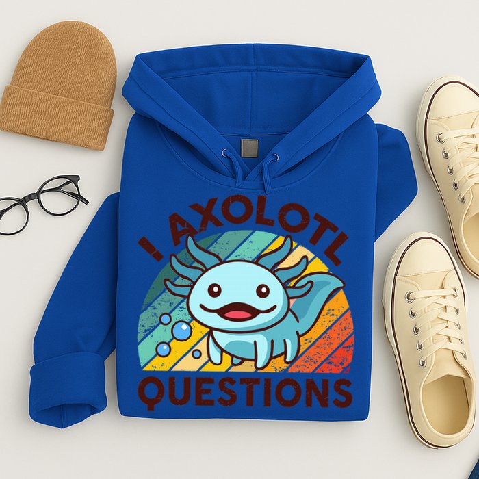 Funny I Axolotl Questions Retro Hoodie