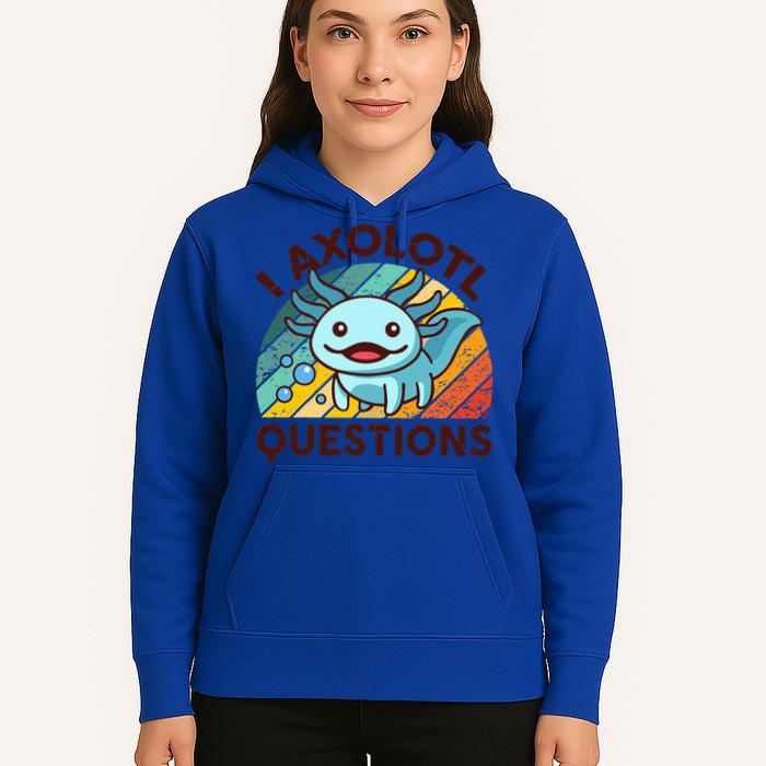 Funny I Axolotl Questions Retro Hoodie