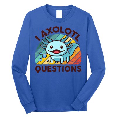 Funny I Axolotl Questions Retro Long Sleeve Shirt