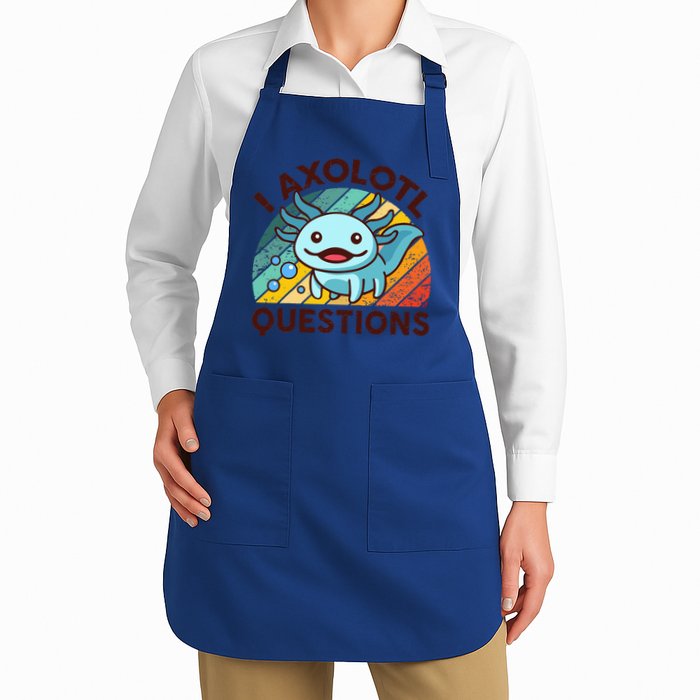 Funny I Axolotl Questions Retro Apron