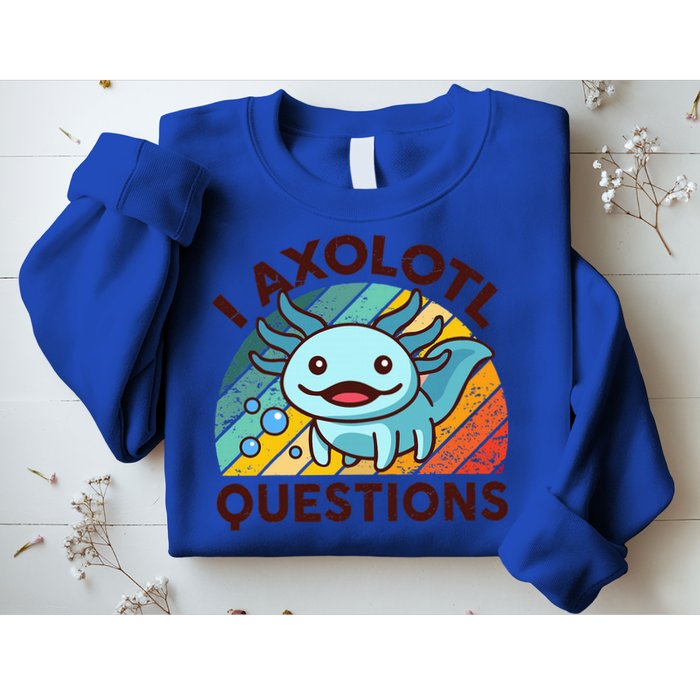 Funny I Axolotl Questions Retro Sweatshirt