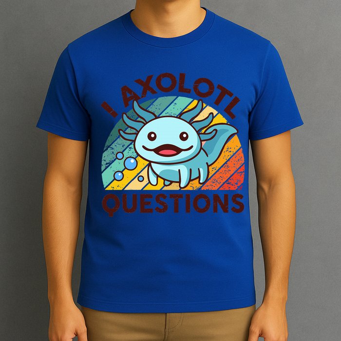 Funny I Axolotl Questions Retro T-Shirt