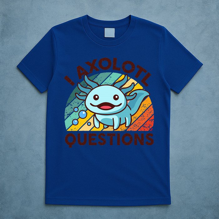 Funny I Axolotl Questions Retro T-Shirt