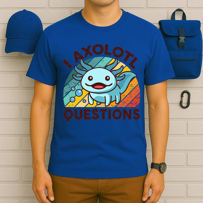 Funny I Axolotl Questions Retro T-Shirt
