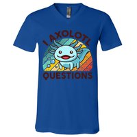 Funny I Axolotl Questions Retro V-Neck T-Shirt