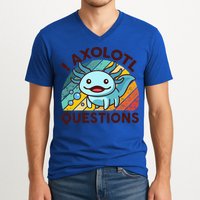 Funny I Axolotl Questions Retro V-Neck T-Shirt
