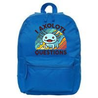 Funny I Axolotl Questions Retro 16 in Basic Backpack