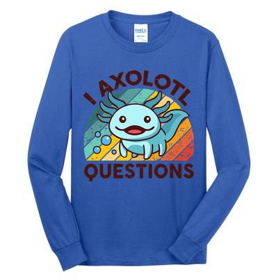 Funny I Axolotl Questions Retro Tall Long Sleeve T-Shirt