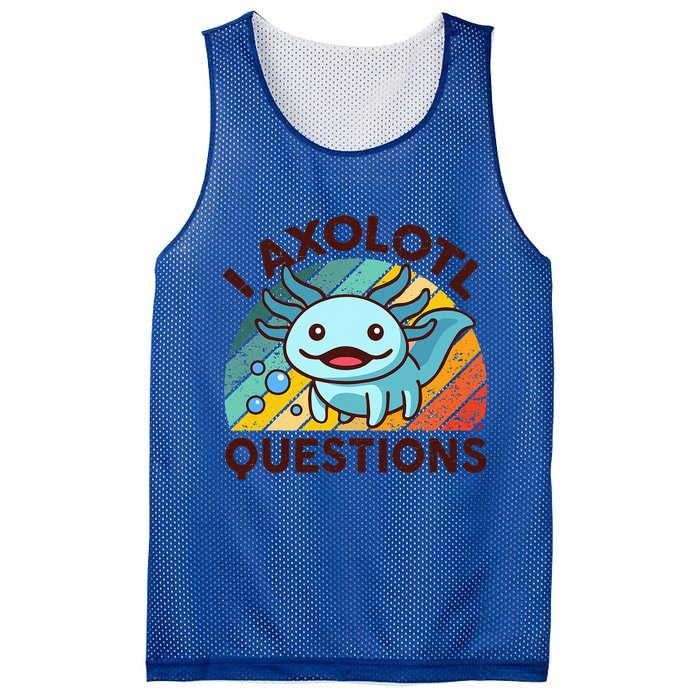 Funny I Axolotl Questions Retro Mesh Reversible Basketball Jersey Tank
