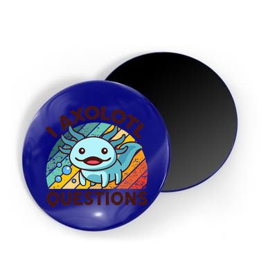Funny I Axolotl Questions Retro Magnet