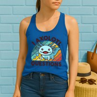 Funny I Axolotl Questions Retro Womens Tank Top