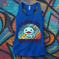 Funny I Axolotl Questions Retro Womens Tank Top