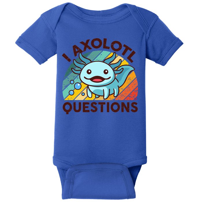 Funny I Axolotl Questions Retro Baby Bodysuit