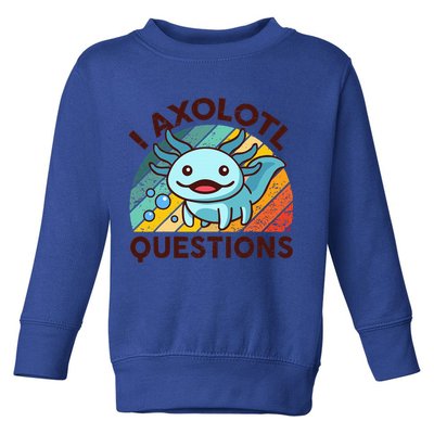 Funny I Axolotl Questions Retro Toddler Sweatshirt
