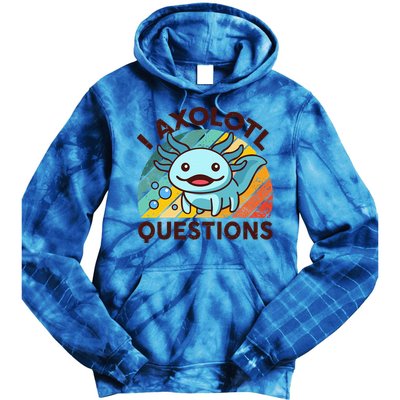 Funny I Axolotl Questions Retro Tie Dye Hoodie