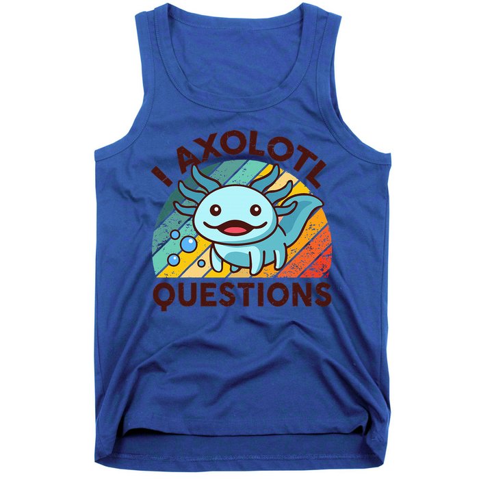 Funny I Axolotl Questions Retro Tank Top