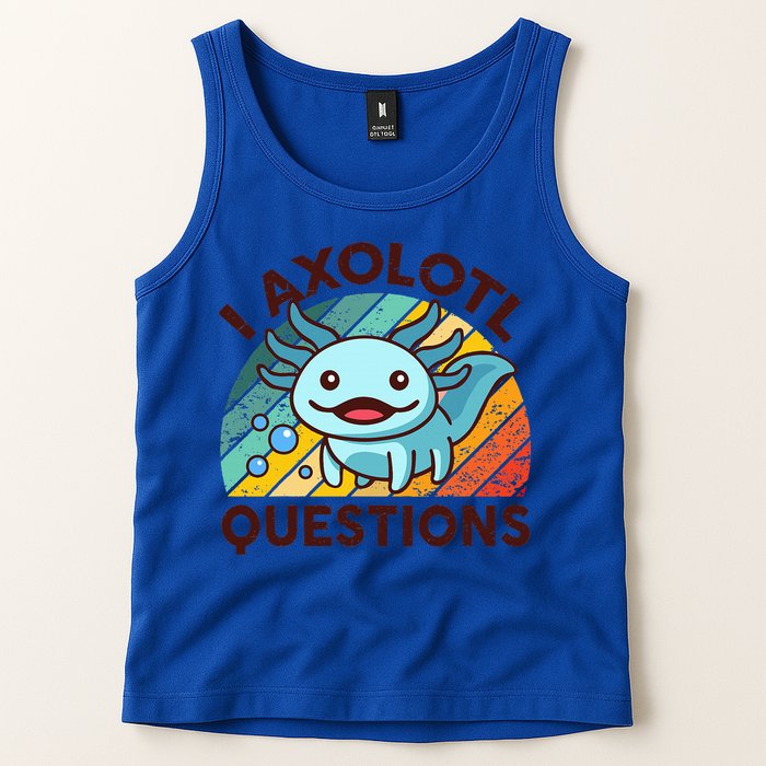 Funny I Axolotl Questions Retro Tank Top