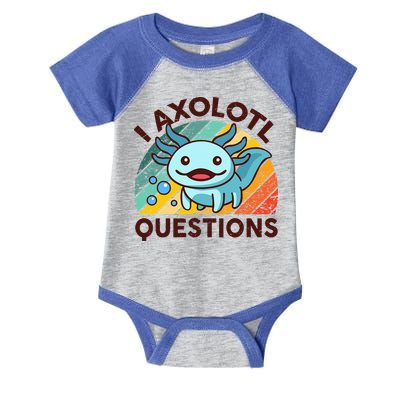 Funny I Axolotl Questions Retro Infant Baby Jersey Bodysuit