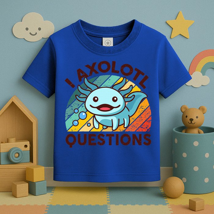 Funny I Axolotl Questions Retro Toddler T-Shirt