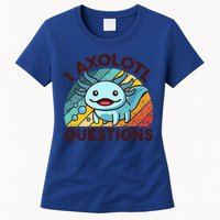 Funny I Axolotl Questions Retro Womens T-Shirt