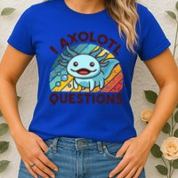 Funny I Axolotl Questions Retro Womens T-Shirt