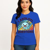 Funny I Axolotl Questions Retro Womens T-Shirt