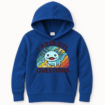 Funny I Axolotl Questions Retro Kids Hoodie