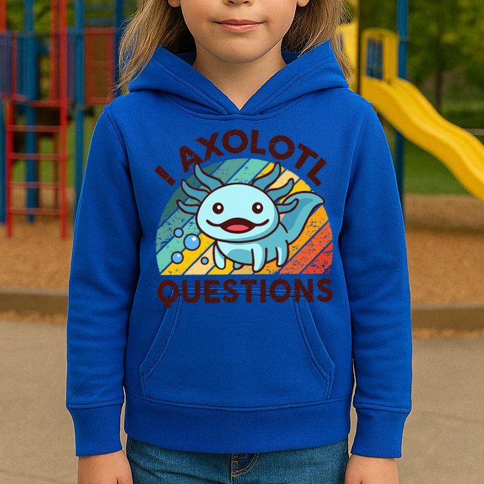 Funny I Axolotl Questions Retro Kids Hoodie