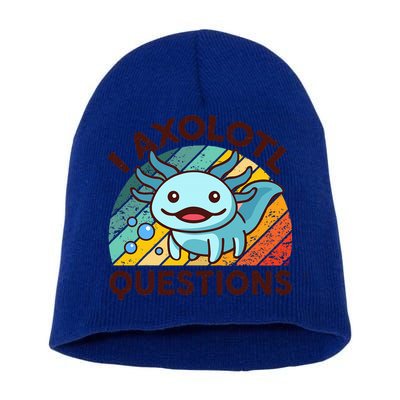 Funny I Axolotl Questions Retro Short Acrylic Beanie