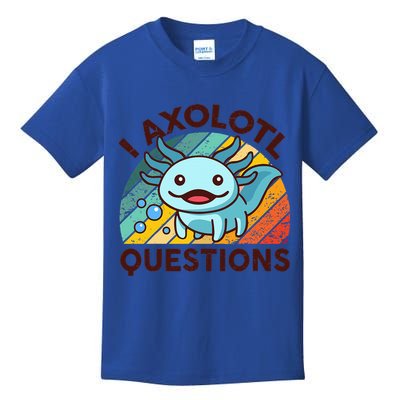 Funny I Axolotl Questions Retro Kids T-Shirt