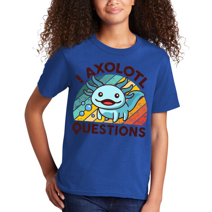 Funny I Axolotl Questions Retro Kids T-Shirt