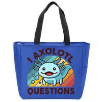 Funny I Axolotl Questions Retro Zip Tote Bag