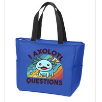 Funny I Axolotl Questions Retro Zip Tote Bag
