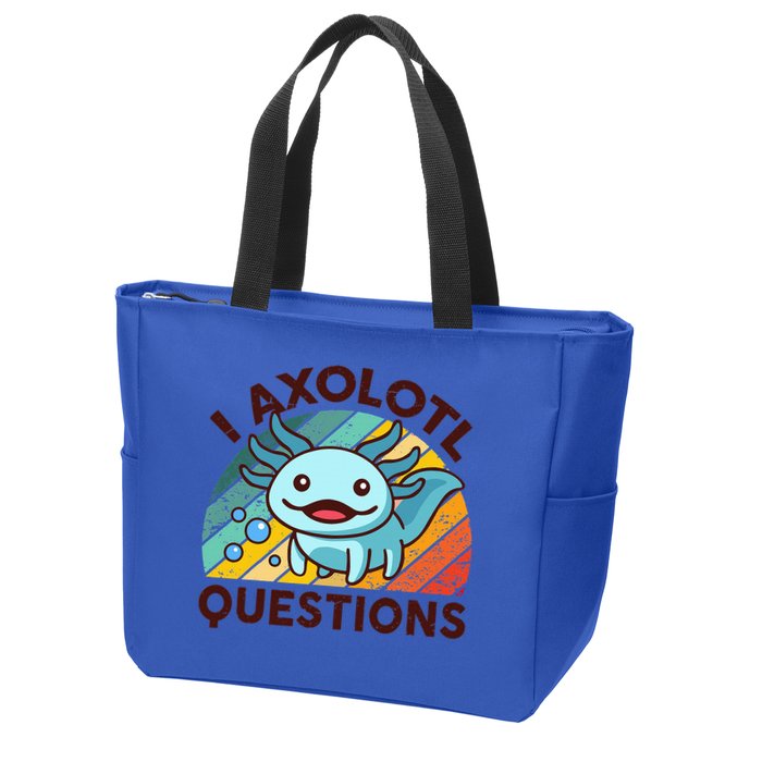 Funny I Axolotl Questions Retro Zip Tote Bag