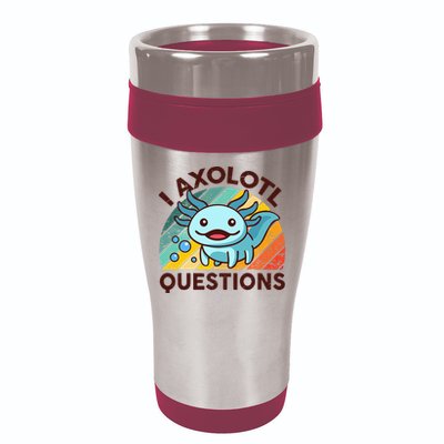 Funny I Axolotl Questions Retro 16oz Travel Tumbler