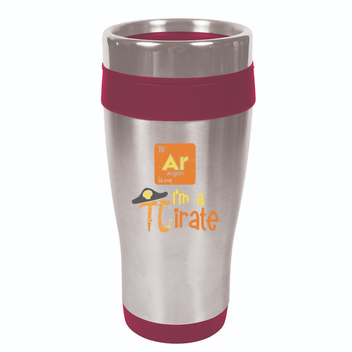 Funny Im A Pirate Pi Day Argon Ar Chemistry Math Boy 16oz Travel Tumbler