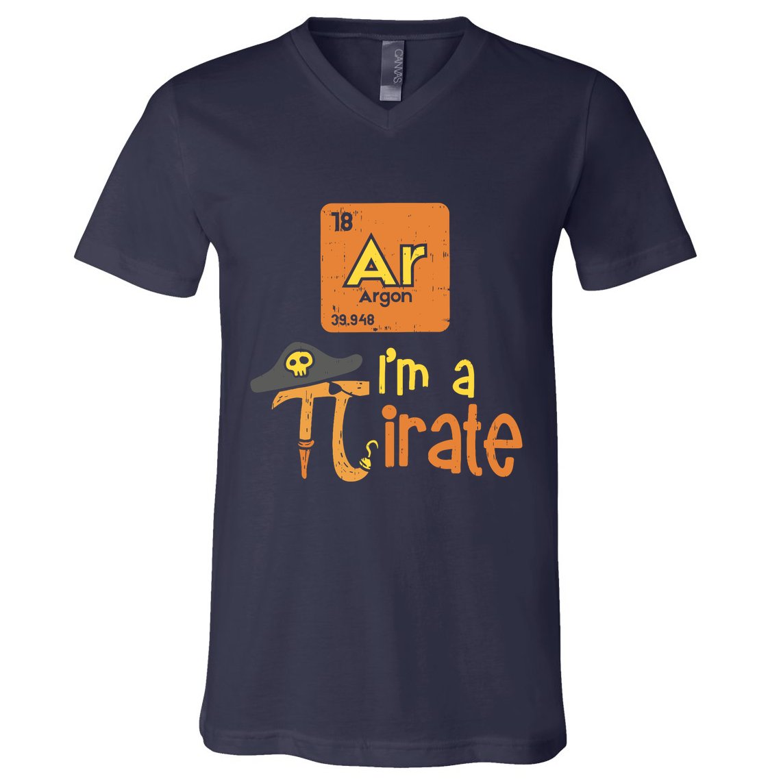 Funny Im A Pirate Pi Day Argon Ar Chemistry Math Boy V-Neck T-Shirt