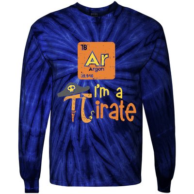 Funny Im A Pirate Pi Day Argon Ar Chemistry Math Boy Tie-Dye Long Sleeve Shirt