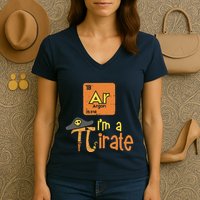 Funny Im A Pirate Pi Day Argon Ar Chemistry Math Boy Women's V-Neck T-Shirt