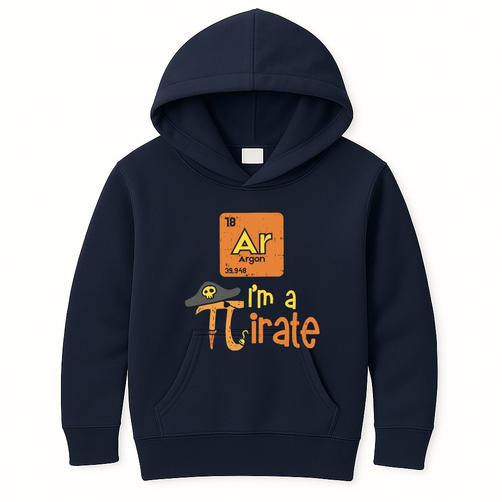 Funny Im A Pirate Pi Day Argon Ar Chemistry Math Boy Kids Hoodie