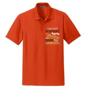 Funny I Am Not An Alcoholic Im A Drunk Parties Cute Gift Dry Zone Grid Polo